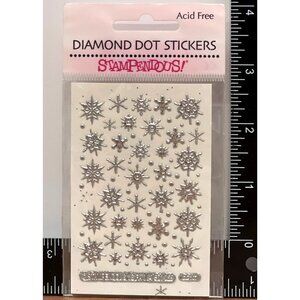 HTF Stampendous! Diamond Dots Silver Snowflakes Stickers Embellishment DD107S